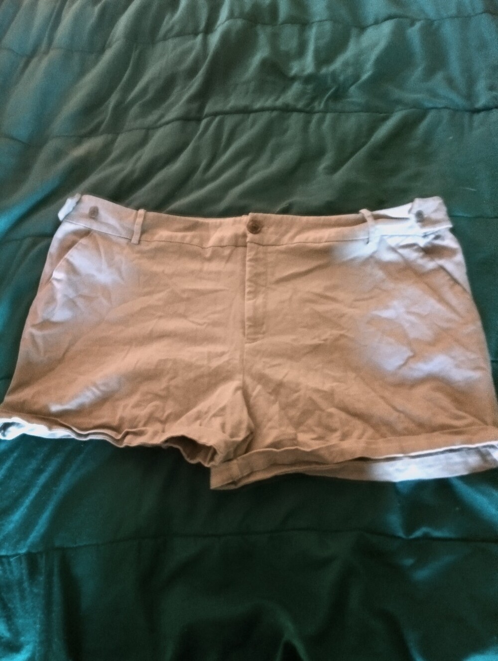 Ava & Viv Light Khaki Roll-Hem Jean Shorts
